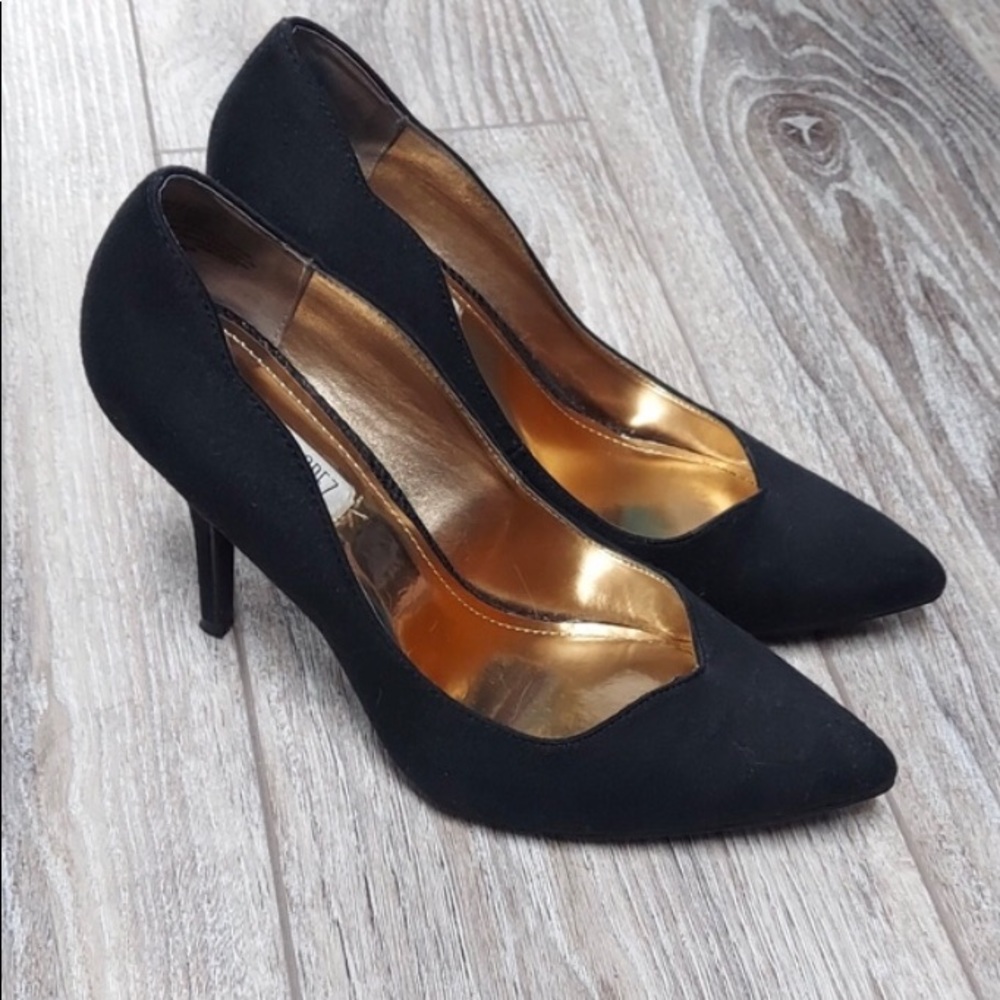 Jennifer Lopez Fuego black suede heels sz 6